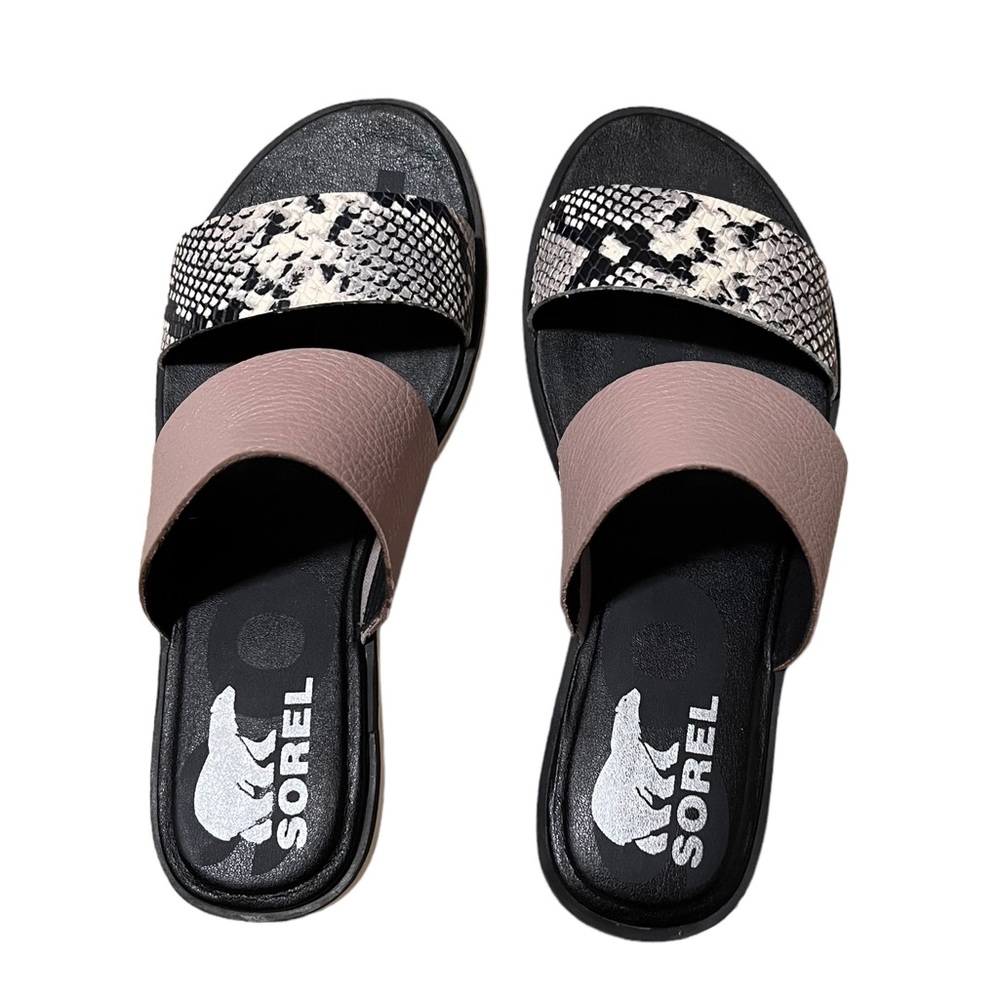SOREL Women's Ella II Flat Slide Mauve Vapor Full Grain Leather Size 6